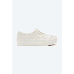 Kožené tenisky Vans Authentic Platform VN0A5KXA9GY-white, biela farba