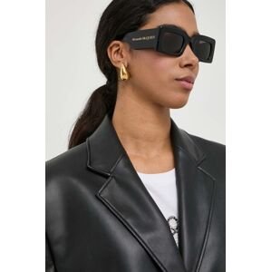Slnečné okuliare Alexander McQueen dámske, čierna farba