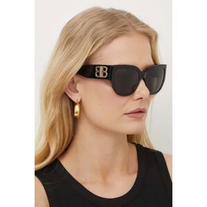 Slnečné okuliare Balenciaga dámske, čierna farba, BB0323SK