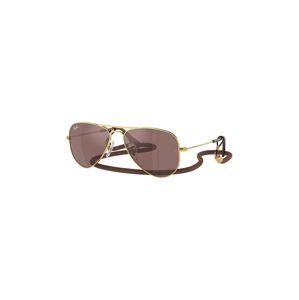 Detské slnečné okuliare Ray-Ban JUNIOR AVIATOR hnedá farba, 0RJ9506S