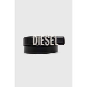 Kožený opasok Diesel dámsky, čierna farba