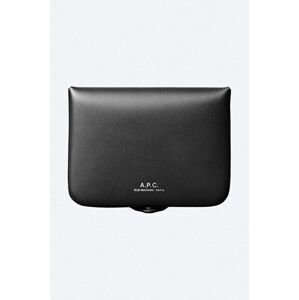 Kožená peňaženka A.P.C. Josh Coin-Purse PXAWV.H63176-BLACK, čierna farba