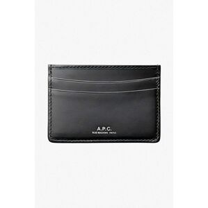 Kožené puzdro na karty A.P.C. Cartes Andre PXAWV.H63028-BLACK, čierna farba