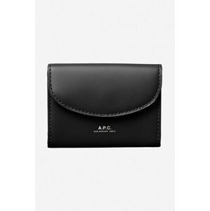 Kožená peňaženka A.P.C. Buisness Card Holder Geneve PXAWV-F63349 BLACK čierna farba