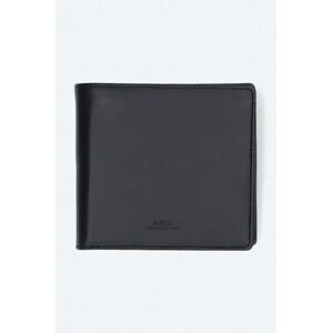 Kožená peňaženka A.P.C. New Portefeuille London PXAWV-H63340 BLACK čierna farba