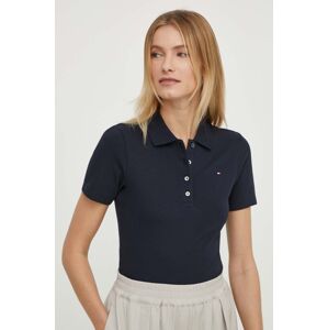 Polo tričko Tommy Hilfiger dámsky, tmavomodrá farba