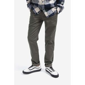 Nohavice Vans Authentic Chino VN0A5FJ7KCZ-green, zelená farba, strih chinos, stredne vysoký pás