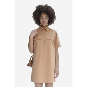 Bavlnené šaty A.P.C. Robe Berangere béžová farba, mini, rovný strih COGBM-F05953 BEIGE
