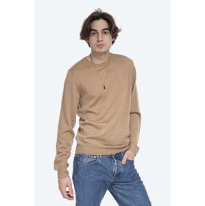 Vlnený sveter A.P.C. Pull King Pull King WVAWM-H23628 BEIGE pánsky, béžová farba, tenký