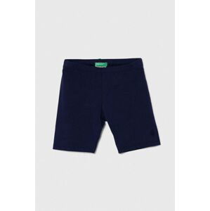 Detské krátke nohavice United Colors of Benetton tmavomodrá farba, jednofarebné