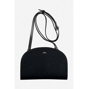 Kožená kabelka A.P.C. Demi Lune Clutch Demi-lune PXAWV-F61596 BLACK čierna farba