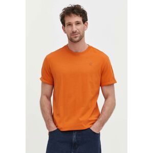 Bavlnené tričko G-Star Raw pánsky, oranžová farba, jednofarebný