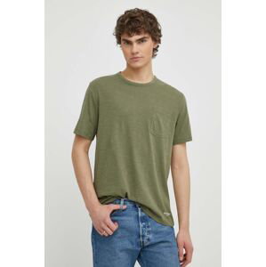 Bavlnené tričko Marc O'Polo zelená farba, jednofarebný, M23217651238