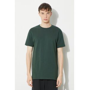 Bavlnené tričko Samsoe Samsoe KRONOS zelená farba, jednofarebný, M00012003