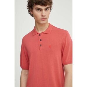 Polo tričko G-Star Raw pánske, ružová farba, jednofarebné, D24663-D618