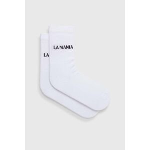 Ponožky La Mania dámske, biela farba
