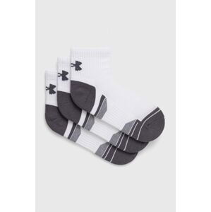 Ponožky Under Armour 3-pak pánske, biela farba, 1379528