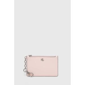 Kožená peňaženka Lauren Ralph Lauren dámsky,ružová farba,432876731