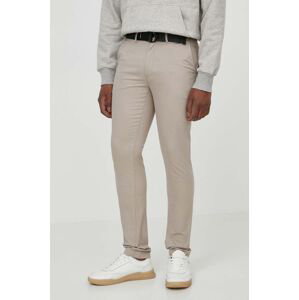 Nohavice Calvin Klein pánske, šedá farba, rovné
