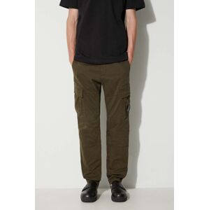 Nohavice C.P. Company Stretch Sateen Cargo Pants 15CMPA186A005529G, pánske, zelená farba, strih cargo