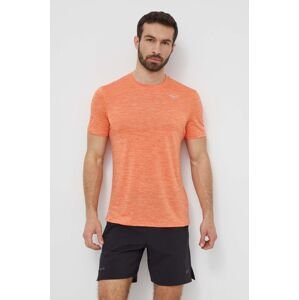 Bežecké tričko Mizuno Impulse oranžová farba, melanžové