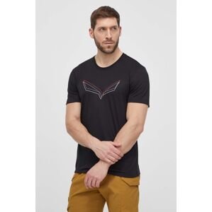 Športové tričko Salewa Pure Eagle Frame Dry čierna farba, s potlačou