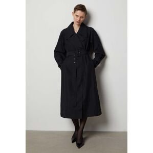 Bavlnený kabát Answear Lab čierna farba, prechodný, bez zapínania