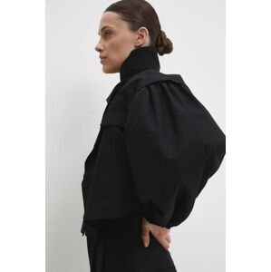 Bavlnená bunda Answear Lab čierna farba, prechodná