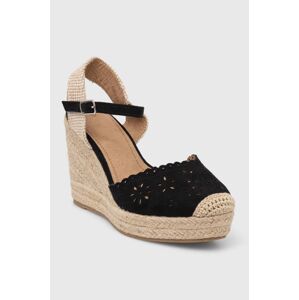 Espadrilky Answear Lab čierna farba, na platforme