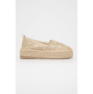 Espadrilky Answear Lab zlatá farba, na platforme