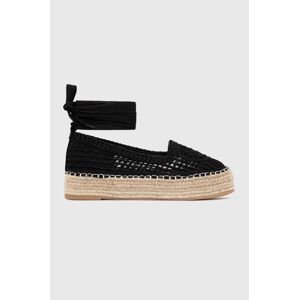 Espadrilky Answear Lab čierna farba, na platforme