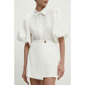 Bavlnená sukňa Answear Lab biela farba, mini, áčkový strih