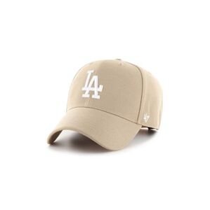 Bavlnená šiltovka 47brand Mlb Los Angeles Dodgers béžová farba, s nášivkou,  B-MVPSP12WBP-KHB