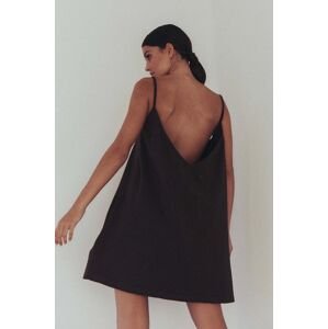 Bavlnené šaty MUUV. sukienka #SURFGIRL hnedá farba, mini, oversize