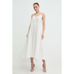 Šaty Nissa biela farba, midi, áčkový strih, RC14928