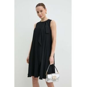 Šaty Nissa čierna farba, mini, áčkový strih, RC14842