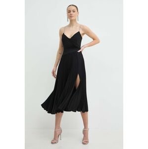 Šaty Nissa čierna farba, midi, áčkový strih, RS14816