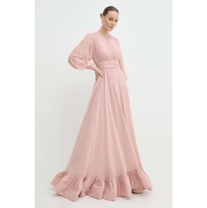 Šaty Nissa ružová farba, maxi, áčkový strih, RS14870
