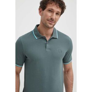 Bavlnené polo tričko Armani Exchange zelená farba, jednofarebný, 8NZF75 Z8M5Z