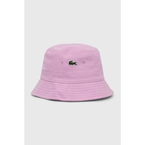 Bavlnený klobúk Lacoste ružová farba, bavlnený