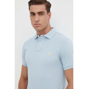 Bavlnené polo tričko Polo Ralph Lauren fialová farba,jednofarebný,710536856