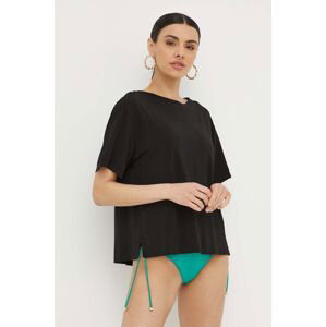 Blúzka Max Mara Beachwear dámska, čierna farba, jednofarebná