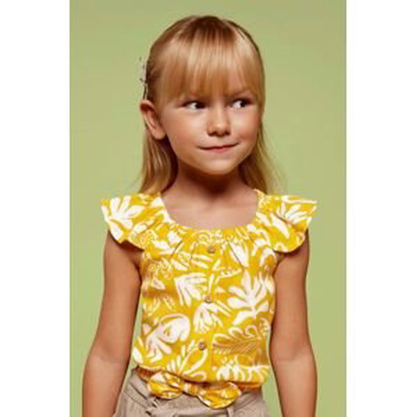 Detská blúzka Mayoral žltá farba, vzorovaná