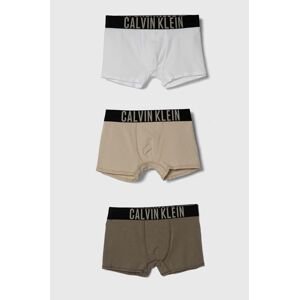 Detské boxerky Calvin Klein Underwear 3-pak béžová farba