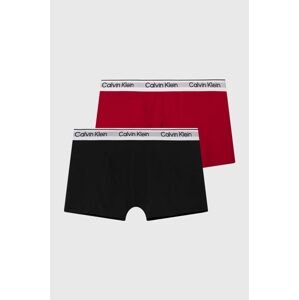 Detské boxerky Calvin Klein Underwear 2-pak červená farba