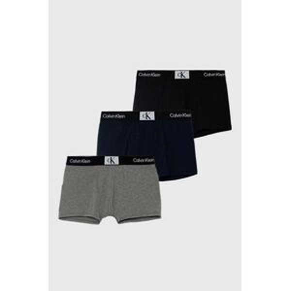 Detské boxerky Calvin Klein Underwear 3-pak šedá farba