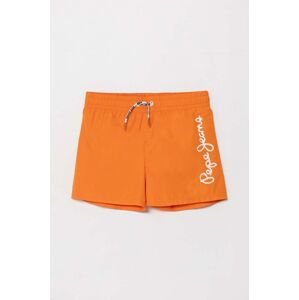 Detské plavkové šortky Pepe Jeans LOGO SWIMSHORT oranžová farba