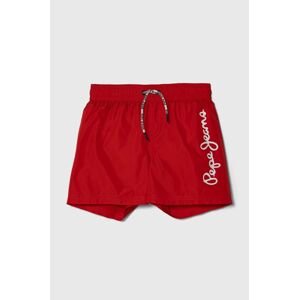 Detské plavkové šortky Pepe Jeans LOGO SWIMSHORT červená farba