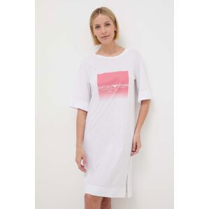 Bavlnená nočná košeľa Emporio Armani Underwear biela farba, bavlnená, 164687 4R255
