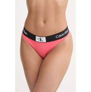 Plavkové tangá Calvin Klein ružová farba, KW0KW02352